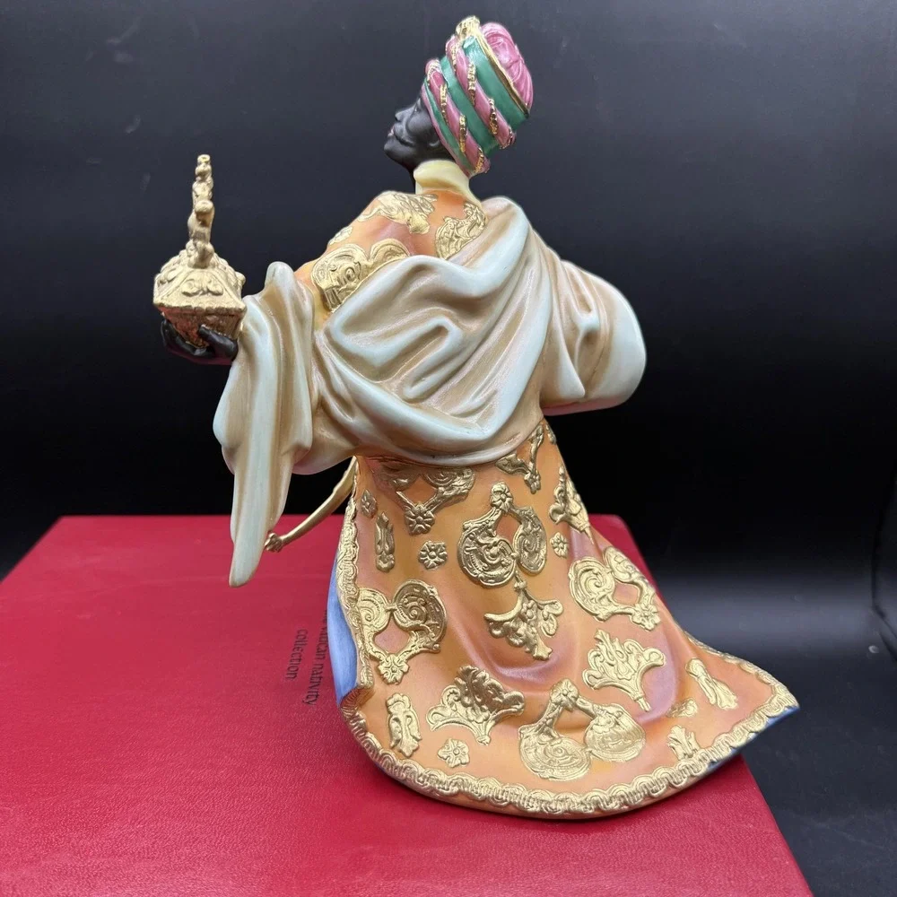 The Vatican Nativity Balthazar Figurine Porcelain Limited Edition Multicolor Med